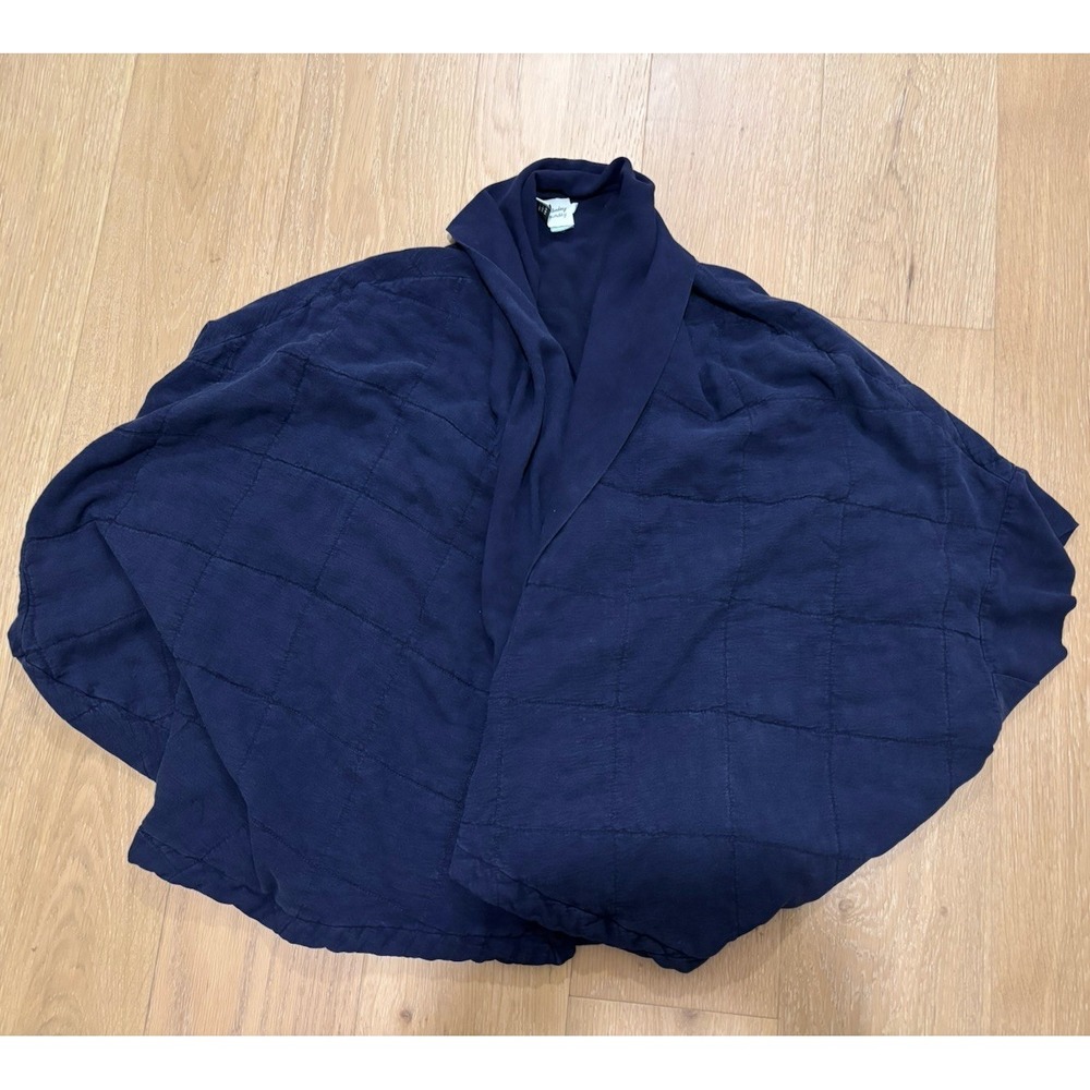 Anthropologie Saturday Sunday Quilted Cardigan Open Front Navy Kimono Style XS